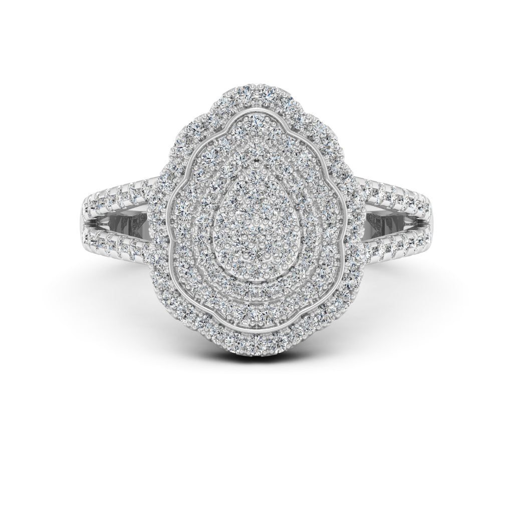 0.77 d.e.w cts Moissanite Ring