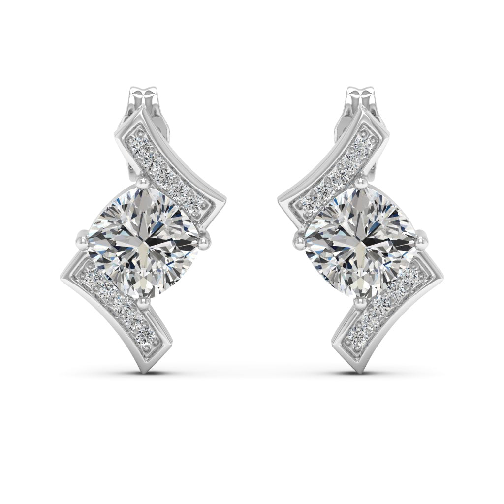 2.31 d.e.w cts Emma Moissanite Stud Earrings