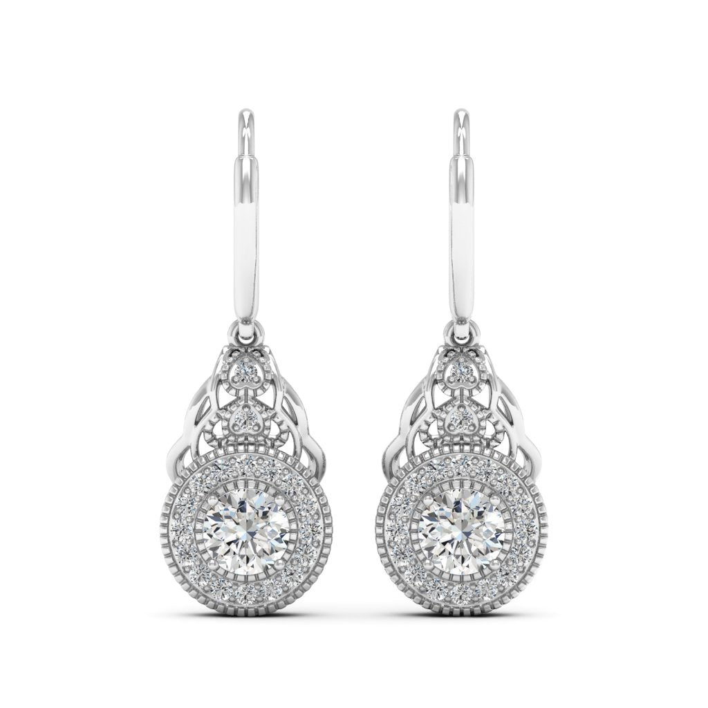 1.36 d.e.w cts Delia Moissanite Dangle Earrings